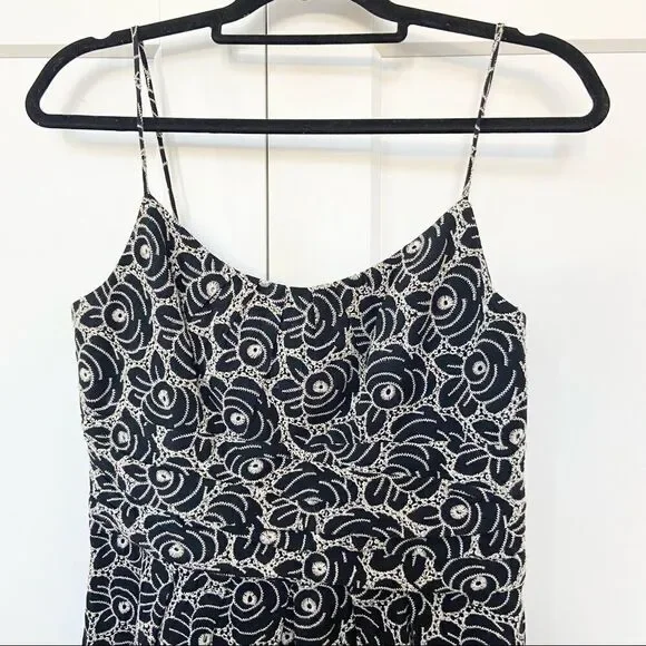 Eliza J Black & White Floral Embroidered Print Dress Size 10 - Picture 3 of 7